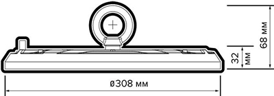 подвесной led светильник Jazzway PHB NLO 10 200w 5000K 90° IP65 - размеры