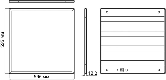 универсальная led панель SPO-6-36-4K-М "Эра" - размеры