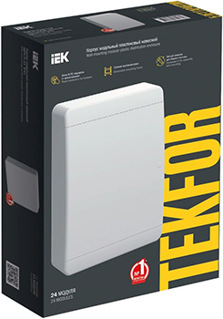 корпус пластиковый навесной Tekfor ЩРН-П-24 IP41 IEK с белой дверью - упаковка