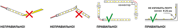 led лента Gauss Elementary (12 В, IP20) - монтаж
