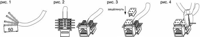 подключение компьютерного RJ45 разъема Systeme Electric серии ArtGallery
