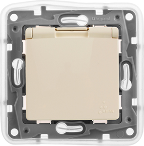 розетка 1-местная Legrand Etika 672332 с крышкой IP44 - внешний вид