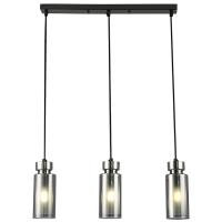 купить Светильник подвес 3*15Вт E14 никель цилиндр дымчатый  в Тольятти Светильник подвес 3*15Вт E14 никель цилиндр дымчатый