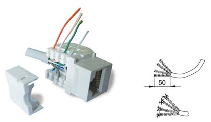 AtlasDesign шампань розетка RJ45 8(8) скрытая 1-ая  