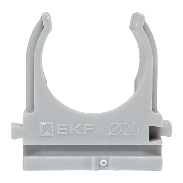 купить Держатель для трубы 20мм серый 100шт EKF  в Тольятти Держатель для трубы 20мм серый 100шт EKF