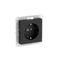 Атлас карбон розетка скрытая 1-мест заземление шторки быстрозажим. клем. IP20 