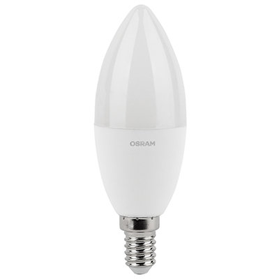 купить Лампа свеча свд Е14 10Вт 4000К 800лм B39 матовая Osram LED Value black в Тольятти Лампа свеча свд Е14 10Вт 4000К 800лм B39 матовая Osram LED Value black