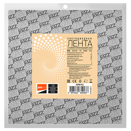 Лента свд 12В 6Вт/м 60свд/м 3000К 510лм/м 2835 IP65 Jazzway 