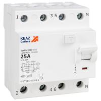 Выключатель дифференциальный (УЗО) 4Р 25А 30мА AC 4,5кА DM63 КЭАЗ