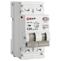 Дифавтомат 2Р 20А C тип AC 30мА 6кА 2мод АВДТ-63N EKF PROxima