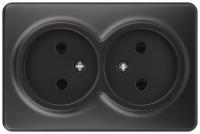 Эксперт антрацит розетка открытй 2-мест IP20