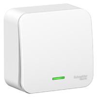 Бланка выключатель открытая белый 1кл 6А с подсветкой IP20