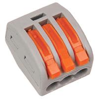 купить Клемма 3*4,0мм2 с рычажком серый  4шт в Тольятти Клемма 3*4,0мм2 с рычажком серый  4шт