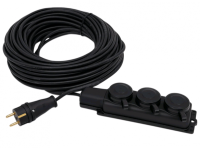 купить Удлинитель 3-мест 30м КГ 3*1,5 черный  IP44 PlexUp  в Тольятти Удлинитель 3-мест 30м КГ 3*1,5 черный  IP44 PlexUp