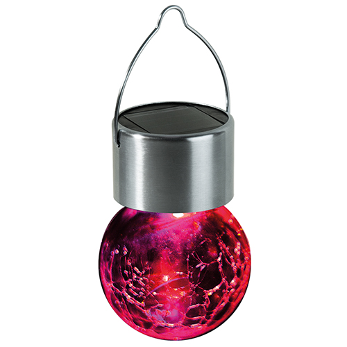 Светильник подвесной на солнечной батарее мультицв. сталь/стекло