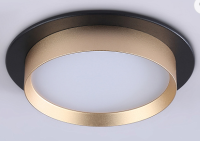 купить Светильник точечный GX53 круг черный /золото встраиваемый Ambrella  в Тольятти Светильник точечный GX53 круг черный /золото встраиваемый Ambrella