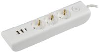 купить Удлинитель 3-мест 2м ПВС 3*1 белый 3*USB IEK  MODERN в Тольятти Удлинитель 3-мест 2м ПВС 3*1 белый 3*USB IEK  MODERN