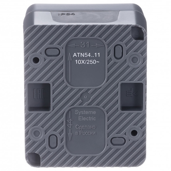 AtlasDesign Profi54 антрацит выключатель 1кл открытая 10А IP54 