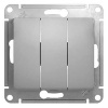 купить Глосса алюминий выключатель 3кл скрытая 10А IP20  в Тольятти Глосса алюминий выключатель 3кл скрытая 10А IP20