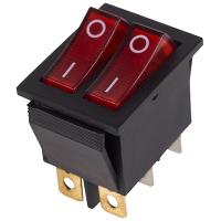 купить Переключатель ON-OFF 15А 250В индикатор красный двойной в Тольятти Переключатель ON-OFF 15А 250В индикатор красный двойной