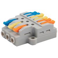 купить Клемма 9*4,0мм2 с рычажком серый Rexant проходная  в Тольятти Клемма 9*4,0мм2 с рычажком серый Rexant проходная