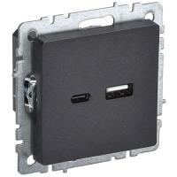 купить Брайт черный розетка USB A+C скрытая 2-ая  в Тольятти Брайт черный розетка USB A+C скрытая 2-ая