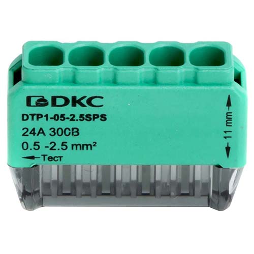 купить Клемма 5*2,5мм2 компактная зеленый DKC 2шт в Тольятти Клемма 5*2,5мм2 компактная зеленый DKC 2шт