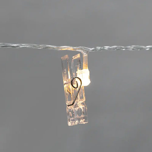 Гирлянда нить 5м теплый белый 30свд IP20 прозрачный провод 