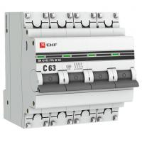 купить Автомат 4Р 63А C 4,5кА ВА47-63 EKF  в Тольятти Автомат 4Р 63А C 4,5кА ВА47-63 EKF