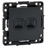 купить Стокгольм черный механизм RJ45 2x8(8) скрытая 2-ая  в Тольятти Стокгольм черный механизм RJ45 2x8(8) скрытая 2-ая