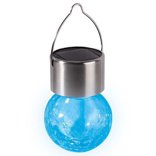 Светильник подвесной на солнечной батарее мультицв. сталь/стекло