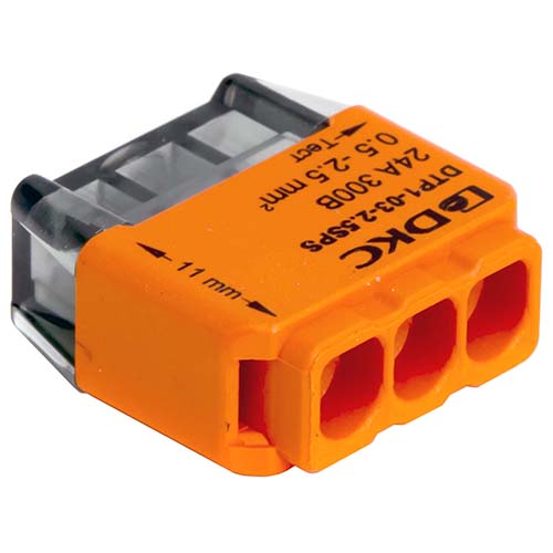 купить Клемма 3*2,5мм2 компактная оранжевый DKC 12шт в Тольятти Клемма 3*2,5мм2 компактная оранжевый DKC 12шт