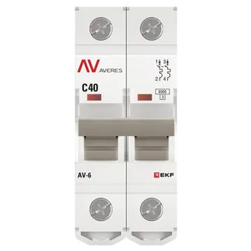 купить Автомат 2Р 40А C 6кА AV-6 EKF Averes  в Тольятти Автомат 2Р 40А C 6кА AV-6 EKF Averes