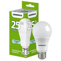 купить Лампа светодиодная 220В Е27 25Вт 6500К 2500лм стандарт A65 матовая GENERICA (IEK)  в Тольятти Лампа светодиодная 220В Е27 25Вт 6500К 2500лм стандарт A65 матовая GENERICA (IEK)