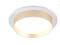 купить Светильник точечный GX53 круг белый/золото встраиваемый Ambrella в Тольятти Светильник точечный GX53 круг белый/золото встраиваемый Ambrella