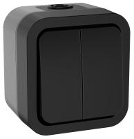 купить TORS Выключатель двухклавишный 10А IP55 TS105 графит IEK в Тольятти TORS Выключатель двухклавишный 10А IP55 TS105 графит IEK