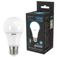 купить Лампа светодиодная 220В Е27 16Вт 6500К 1520лм стандарт A60 матовая Gauss Black в Тольятти Лампа светодиодная 220В Е27 16Вт 6500К 1520лм стандарт A60 матовая Gauss Black