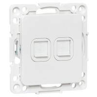 купить Стокгольм белый механизм RJ45 2x8(8) скрытая 2-ая  в Тольятти Стокгольм белый механизм RJ45 2x8(8) скрытая 2-ая