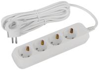 Удлинитель 4-мест 5м ПВС 3*0,75 белый ЭРА  Greenline