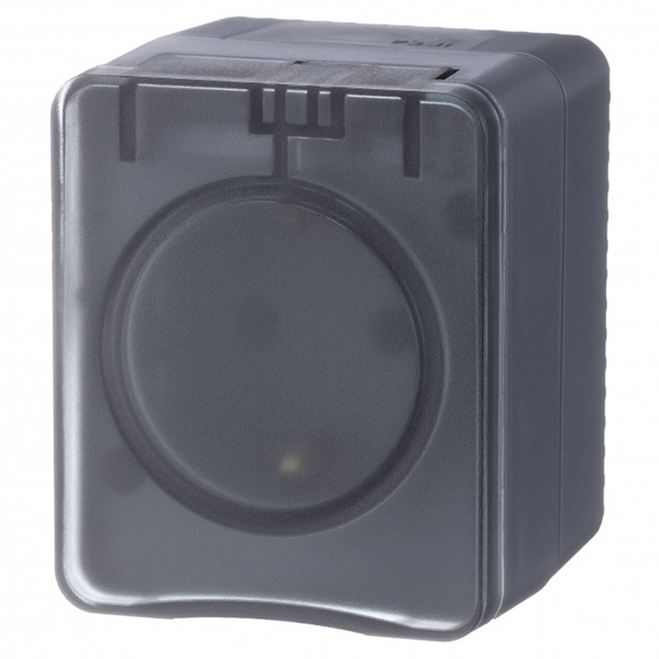 AtlasDesign Profi54 антрацит розетка открытая 1-мест шторки IP54 