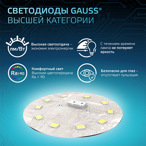 Лампа свд Е27 22Вт 6500К 2000лм стандарт А70 матовая  Gauss Black