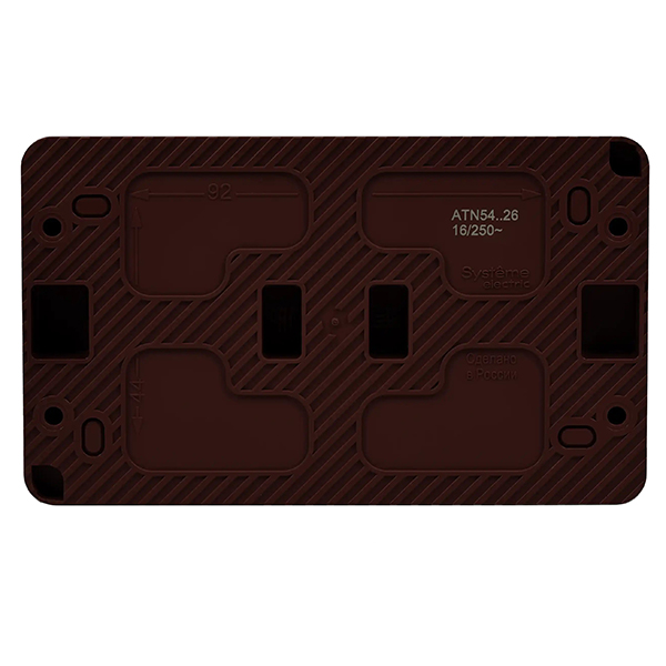 AtlasDesign Profi54 коричневый розетка открытая 2-мест заземление шторки IP54 