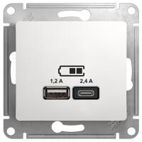 купить Глосса белый розетка USB A+C скрытая 2-ая  в Тольятти Глосса белый розетка USB A+C скрытая 2-ая