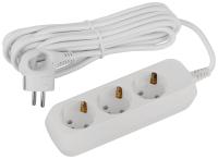 Удлинитель 3-мест 5м ПВС 3*0,75 белый ЭРА  Greenline