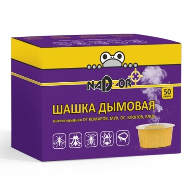 купить Шашка дымовая от мух, комаров, ос, клопов, блох 50гр Nadzor в Тольятти Шашка дымовая от мух, комаров, ос, клопов, блох 50гр Nadzor