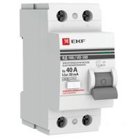 Выключатель дифференциальный (УЗО) 2Р 40А 30мА AC ВД-100 EKF