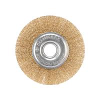 купить Щетка дисковая для УШМ латунь 125мм, отв. 22,23мм Kranz в Тольятти Щетка дисковая для УШМ латунь 125мм, отв. 22,23мм Kranz