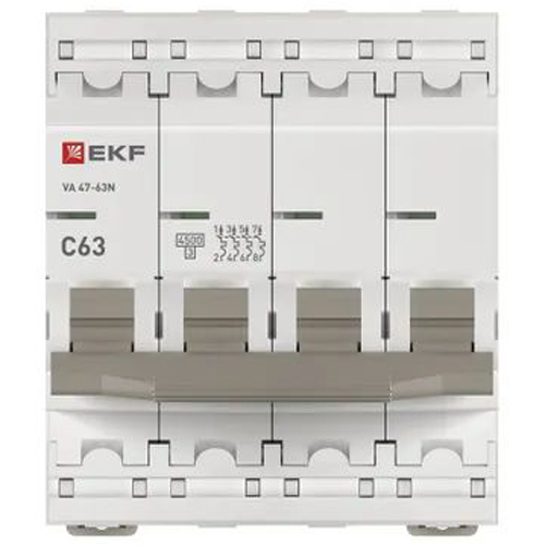 купить Автомат 4Р 63А C 4,5кА ВА47-63N EKF PROxima  в Тольятти Автомат 4Р 63А C 4,5кА ВА47-63N EKF PROxima