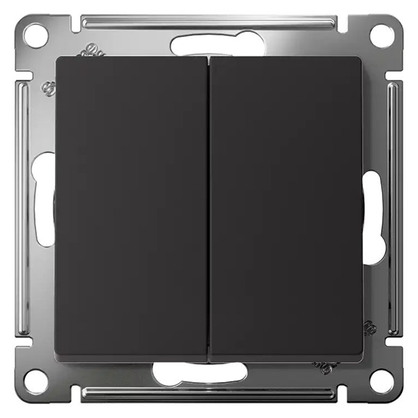 AtlasDesign карбон переключатель 2кл скрытая 10А IP20 быстрозажим.клем.  