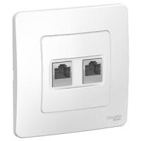 Бланка белый розетка RJ45 скрытая 2-ая  